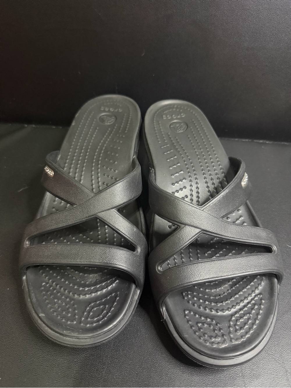 Crocs Black Criss Cross Sandals